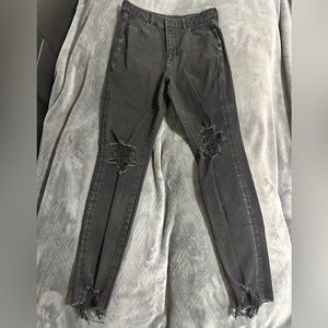 American Eagle black curvy hi-rise jegging crop 10 long